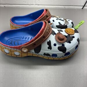 Crocs Toy Story shoes Woody Men’s Size 5 J5 Clogs Disney Pixar Cow Print